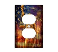 Lady Justice Plaque murale duplex décorative en plastique rouge de taille standard pour chambre à coucher, salle de bain, cuisine, entrée