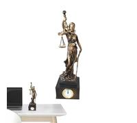 Lady Justice Statuettes | Figurine en résine Décoration avec horloge, Statue de Décoration de Table | Pour Table de Nuit Étude Chambre Salon Bureau à Domicile Entrée Bibliothèque