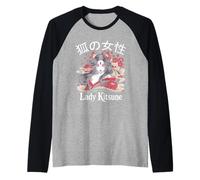 Lady Kitsune Japanese Fox Spirit Fantasy Manche Raglan