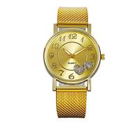 Lady Ladies Mesh Fashion Wild Dernière Mode The Top Creative Belt Watch Montre Femme Montre Verre Presse, doré, taille unique