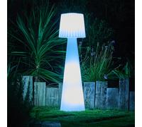 Lumisky Lampadaire lumineux LADY – design filaire abat-jour ondulé LED blanc H150 cm culot E27