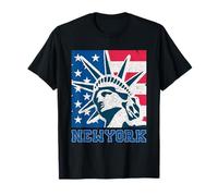 Lady Liberty on Grunge Style Drapeau Américain New York T-Shirt