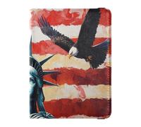 Lady Liberty Presidents Day Art Portefeuille en cuir pour passeport et carte de vaccin Étanche