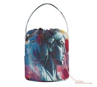 Lady Liberty Presidents Day Art Sac de rangement de fil de fer Sac de rangement portable pour crochet Fournitures de tricot