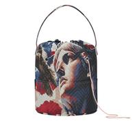 Lady Liberty Presidents Day Art Sac fourre-tout de voyage Sac de voyage Sac de crochet Portable pour outils de tricot Accessoires de crochet