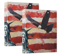 Lady Liberty Presidents Day Classeur de données artistiques avec pochette de 3,8 cm pour cartes de voyage Capacité 200 feuilles