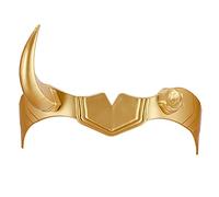 Lady Loki Casque Sylvie Horn Movie Masque PVC Mascarade Halloween Costume Accessoire Accessoire Coiffe, Jaune