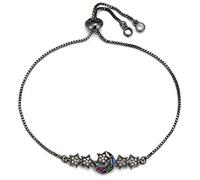 Lady Lover Moon and Star Charm Cubic Zirconia Slider Chain Wedding Party Bijoux