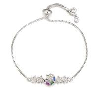 Lady Lover Moon and Star Charm Cubic Zirconia Slider Chain Wedding Party Bijoux