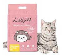 Lady N Mini granulés de tofu en granulés compatibles avec la litière autonettoyante, agglomérante de qualité supérieure, ultra absorbante, réduit le stress du chat, garde son calme, 4,1 kg (formule