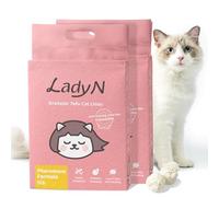 Lady N Mini granulés de tofu en granulés compatibles avec la litière autonettoyante, agglomérante de qualité supérieure, ultra absorbante, réduit le stress du chat, garde son calme, 4,1 kg (formule