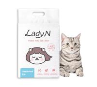 Lady N Pellet Tofu Litière pour chat, forte agglomération, ultra absorbante, sans poussière, faible suivi, probiotique et charbon actif pour contrôle des odeurs, 4,1 kg
