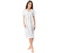 Lady Olga Nuisette pour femme d'incontinence avec dos ouvert Motif floral Taille 40-54 - Bleu - 50
