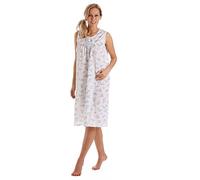Lady Olga Poly Cotton Sleeveless Summer Nightie 24317 Blue 10-12