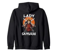 Lady Samurai Warrior Japan Levant Sun Sweat à Capuche