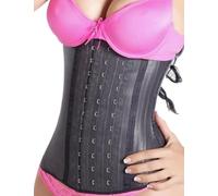 Lady Slim aux femmes Fajas Colombiana latex taille cincher/formateur/régleur/shaper corset perte de poids XS taille 25.5 "- 27.0" Noir Ver. 2.0