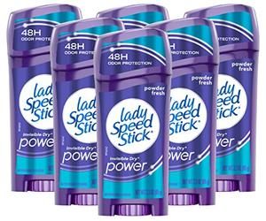 Lady Speed Stick Invisible Dry Power Antiperspirant/Deodorant, Powder Fresh, 2.3 Ounce (Pack of 6) by Lady Speed Stick