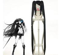 Lady Vocaloid Zatsune Miku 2 X Clip queue de cheval Cosplay perruques noir BRS ROCK SHOOTER Anime Costume perruque Perucas KUZZ042B