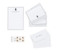 Lady Whistledown Ensemble de papeterie avec 20 feuilles de papier A5 Lady Whistledown Society, 10 enveloppes, 10 autocollants en feuille d'or - Produit sous licence officielle Bridgerton