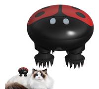 Ladybird Head Massager Electric Red Light Scalp Device With 4 Heads | 9.5cm Ladybird Head Massager With Red Light, 4 Heads And 3 Speeds; 1200mAh Rechargeable Scalp Device For Pets