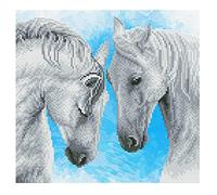Ladybird kit de broderie Horse prayer, kit de point de croix env. 27,6 x 26 cm, kit complet pour un tableau de broderie carré, hobby artisanal pour adultes et enfants à partir de 8 ans