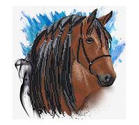 Ladybird kit de broderie Stallion Groom, kit de point de croix d'environ 30,5 x 30,5 cm, kit complet pour un tableau de broderie carré, hobby artisanal pour adultes et enfants à partir de 8 ans