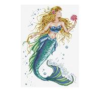 Ladybird set de broderie Mermaid Wish, set de point de croix env. 30 x 43,2 cm, set complet pour un tableau de broderie carré, hobby artisanal pour adultes et enfants à partir de 8 ans