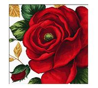 Ladybird Set de Broderie Rose, Set de Point de Croix env. 40 x 40 cm, Set Complet pour Un Tableau de Broderie carré, Hobby Artisanal pour Adultes et Enfants à partir de 8 Ans