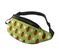 Ladybug and Daisy Sac banane de sport élégant avec sangle réglable pour la randonnée, la marche, le jogging, Noir , Taille unique, Sacs banane
