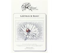 Ladybug & daisy. Cross stitch and blackwork design