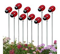 Ladybug Plant Stakes - Ladybug Yard Stakes, 10PCS Vibrant Lady Garden Staks Decoration and Sculpture | Cute Spring Yaard Sign Decorative Plant Stake | Lady Gaarden Sculpture for Garden, Ou