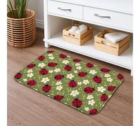 Ladybug Tapis de bain à séchage rapide, absorbant, antidérapant, en flanelle, lavable pour salle de bain, toilettes, toilettes, 40,6 x 61 cm