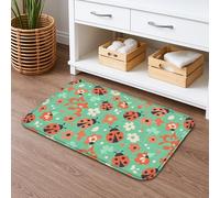 Ladybug Tapis de bain à séchage rapide, absorbant, antidérapant, lavable, pour salle de bain, toilettes, toilettes, 40,6 x 61 cm