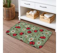 Ladybug Tapis de bain à séchage rapide, absorbant, antidérapant, lavable, pour salle de bain, toilettes, toilettes, 40,6 x 61 cm