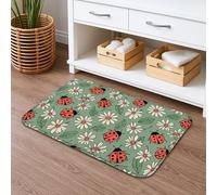 Ladybug Tapis de bain à séchage rapide, absorbant, antidérapant, lavable, pour salle de bain, toilettes, toilettes, 40,6 x 61 cm