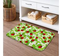 Ladybug Tapis de bain à séchage rapide, motif plantes vertes vintage, absorbant, antidérapant, lavable, pour salle de bain et toilettes, 40,6 x 61 cm