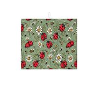 Ladybug Tapis de séchage à vaisselle pour comptoir de cuisine, tapis d'égouttoir absorbant vert, tapis de séchage en microfibre motif floral printanier pour cuisine, café, bar, 40,6 x 45,7 cm