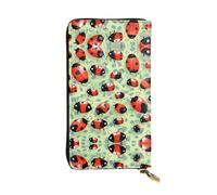 Ladybugs Portefeuille long en cuir imprimé dessin animé - Portefeuille personnalisé tendance, plusieurs emplacements pour cartes, prêt à offrir, noir, taille unique, Noir/blanc, One Size
