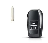 LadyCent Coque de istance modifiée à 3 Boutons avec Lame Toy43, pour Toyota RAV4 Camry Hiac Corolla Hilux Fortuner Innova