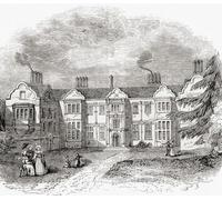 Ladye Place Hurley Berkshire Angleterre vu ici au début du XIXe siècle. Anciennement Prieuré Hurley, le bâtiment est devenu la maison des Barons Lovelace. De l'Angleterre pittoresque ses monuments et