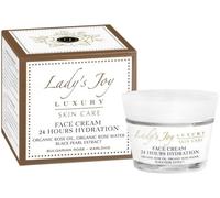 Lady's Joy Luxury 24h Face Cream 50ml avec de l'huile de rose bio et de l'eau de rose bio