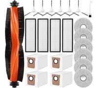 LADYSONS Kit d'accessoires 22 pièces pour aspirateur robot Xiaomi X20+/X20 Plus, pièces détachées : 1 brosse principale, 4 sacs à poussière, 6 brosses latérales, 4 filtres, 6 chiffons, 1