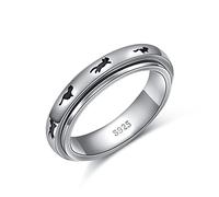 Ladytree Bague en argent sterling pour soulager l'anxiété, le stress, l'ennui, le TDAH, l'autisme pour homme et femme, Argent, Aucune pierre précieuse