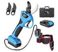 Laecabv Ciseaux électriques professionnels 40 mm, cisailles à batterie avec sac à dos (moteur sans balai), kit 2 batteries 21 V pour oliviers et vignobles, coupe bois sec sans effort, 8 à 10 heures