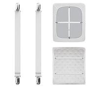 laeeyin Lot de 2 tendeurs de drap de lit réglables de 55 à 250 cm - Tendeur de drap élastique avec clips en métal - Pour draps, matelas, planche à repasser ou canapé - Blanc