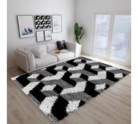 Laegnfho Kit de Tapis de Crochet à Point Noué di Coussin au Crochets à Loquet Bricolage Création de Tapis à Crocher pour Adultes Modèle de Couleur pré-imprimé 69 x 102 cm
