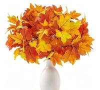 Laelfe Lot de 5 Feuilles d'érable Artificielles pour Déco Automnale | Bouquet & Branches d'érable Artificielles pour Saint-Michel, Halloween, Déco de Table, Fenêtre, Cimetière