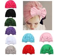 LAEMALLS 10 pcs bébé Turban, Baby Bonnet, Enfant Casquette, Elasticité Doux Coton, Accessoire pour fête anniversaire photographie, Multicolore Chapeau pour 0-4 Ans Baby, Convient toutes saisons#5