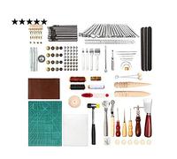 LAEMALLS Cuir Outil de Bricolage Kit, 92 Pièces Outils de Maroquinerie Main Couture Cuir Bricolage d’Artisanat, Kit de Gravure sur Cuir Leather Craft Tools pour Piquer, Marquer, Travailler, Coudre#2