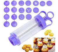 LAEMALLS Presses à Biscuits Pistolet à Pâtisserie Icing Décoration Sets avec 8 Buses et 10 Biscuits Modèles, Manuelle Cuisson Mis pour Décoration de Gâteau, Pâtisserie, Sablés, Biscuits, Churros#4